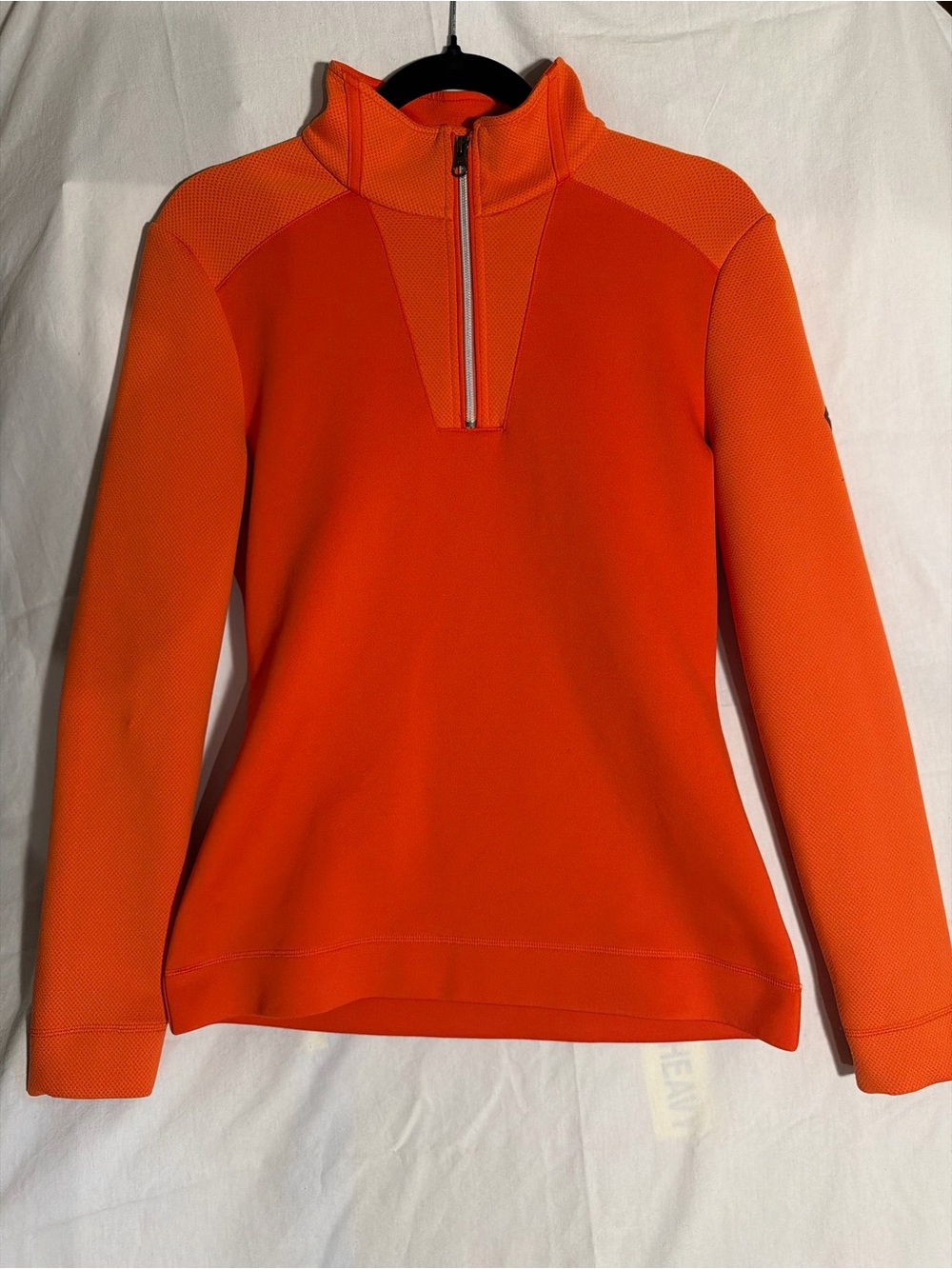 #339 Spyder Women's Bright Orange Half-Zip Performance Pullover